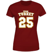 Christmas Sports Team Turkey Women's T-Shirt - Burgundy