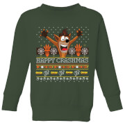 Crash Bandicoot Happy Crashmas Kids' Sweatshirt - Forest Green
