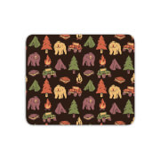 Pattern Camping Tree Fire Smores Tents Mouse Mat