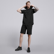 Male Short Sleeve Essential Hoodie - Black
