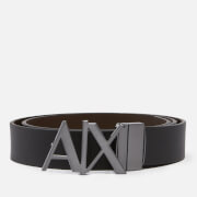 Armani Exchange Men's Ax Buckle Belt - Black/Dark Brown