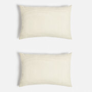 ïn home Linen Cotton Stripe Cushion Cover - Natural - 75x50cm - Set of 2