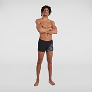 Boxer de bain Homme Allover coupe en V noir/gris