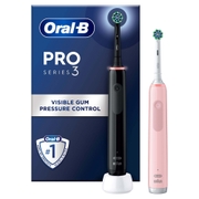 Oral B Pro 3900 Duo Pack of Two Electric Toothbrushes, Black & Pink