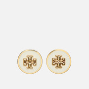 Tory Burch Women's Kira Enamel Circle-Stud Earring - Tory Gold/New Ivory