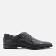 Walk London Men's Florence Etched Leather Derby Shoes - Black