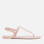 Stuart Weitzman Goldie Faux Pearl-Embellished Rubber Sandals