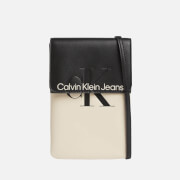 Calvin Klein Jeans Logo-Print Faux Leather Shoulder Bag