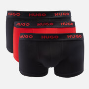 HUGO Bodywear Men's 3-Pack Trunks - Black/Red