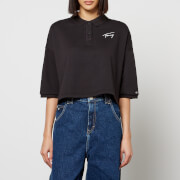 Tommy Jeans Signature Crop Jersey Polo Top