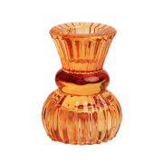Boho Small Orange Glass Candle Holder