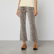 Ganni Leopard Denim Cotton-Blend Jeans
