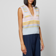 Ganni Stripe Intarsia Wool-Blend Knitted Vest