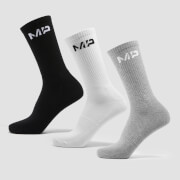 MP Women's Essentials Crew Socks - ženske čarape (pakovanje od 3 para) - crne/бео/sivi melanž