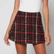 Marni Tartan Wool-Blend Tweed Skirt