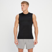MP vīriešu bezvīļu sporta krekls ar pazeminātu rokas izgriezumu “Tempo” — Melns