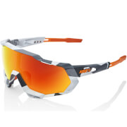 100% Speedtrap Sunglasses with HiPER Red Multilayer Mirror Lens - Soft Tact Grey Camo
