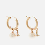 Vivienne Westwood Fenella Gold-Tone, Faux Pearl and Enamel Hoop Earrings