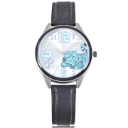 Disney Alice in Wonderland Cheshire Cat Black Metallic Strap Women's Watch