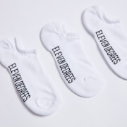 3 Pack Text Graphic Trainer Liner Socks – White/White/White