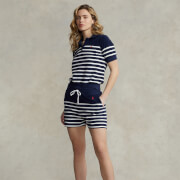 Polo Ralph Lauren Women's Strp Sot-Athletic Shorts - Newport Navy/Deckwash White