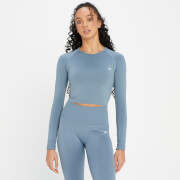 MP Women's Shape Seamless Long Sleeve Crop Top - Pebble Blue