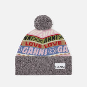 Ganni Graphic Recycled Wool-Blend Beanie