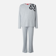 HUGO Bodywear Logo-Printed Long Sleeve Jersey Pyjamas