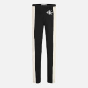 Calvin Klein Girls' Logo-Detailed Striped Cotton-Blend Leggings