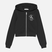 Calvin Klein Girls' Logo-Print Cotton Zip-Up Hoodie
