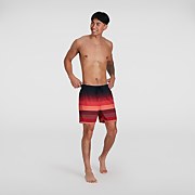 Short de bain Homme Placement Leisure 40 cm noir/rouge