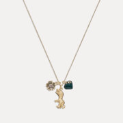 Coach Women's Rexy Heart Charm Pendant Necklace - Gold/Green