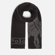 Polo Ralph Lauren Men's Wool Blend Big Polo Player Scarf - Black/Charcoal