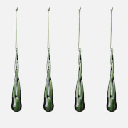 Broste Copenhagen Christmas Glass Tear Decoration - Set of 4 - Dark Green