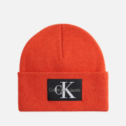 Calvin Klein Jeans Non-Rib Logo-Patched Rib-Knitted Beanie