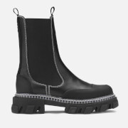 Ganni Mid-Rise Leather Chelsea Boots