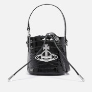 Vivienne Westwood Daisy Drawstring Croc-Effect Leather Bag