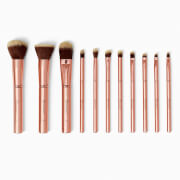 Metal Rose 11 Piece Brush Set With Cosmetic Bag
