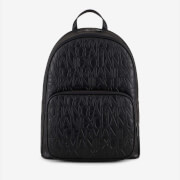 Armani Exchange Allover Monogrammed Faux Leather Backpack
