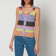 PS Paul Smith Stripped Wool-Blend Knit Vest