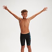 Bañador entallado Hyper Boom con panel para niño, negro/azul