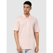 Light Pink Solid Regular Fit Linen T-Shirt (BEPOLIN)