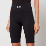 EA7 Train Shiny Logo-Printed Cotton-Jersey Shorts
