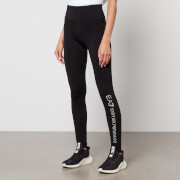 EA7 Train Shiny High Waist Cotton-Jersey Leggings