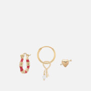 anna + nina Dear Heart Gold-Plated Earrings Set