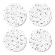 Cheeks Pattern Round Coaster Set