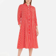 Tommy Hilfiger Striped Cupro Midi Shirt Dress