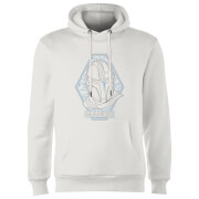 Star Wars The Mandalorian Mando Line Art Badge Hoodie - White