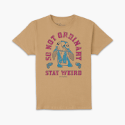 Lilo & Stitch Stay Weird T-Shirt - Tan Acid Wash