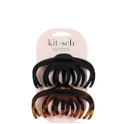 Kitsch Recycled Plastic Octopus Claw Clips - Black and Tort (Pack of 2)